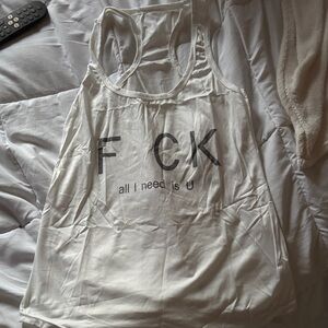 Women's White Graphic Tank Top